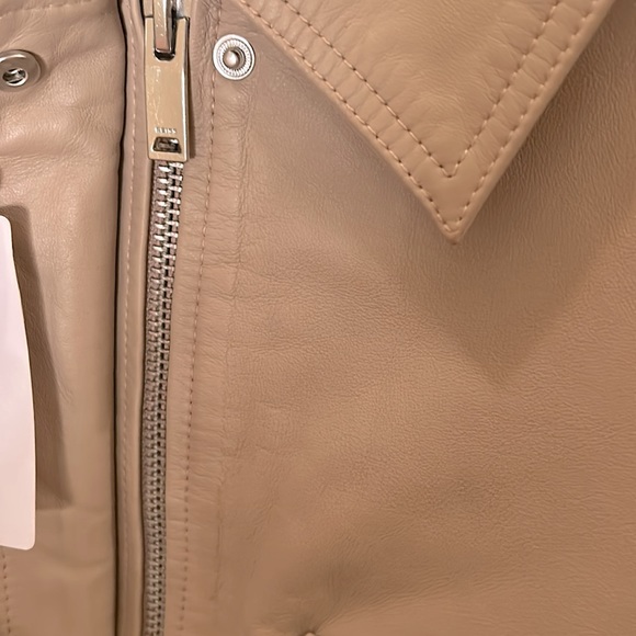 Reiss Kaja Leather Jacket in Neutral size 8 NWT - Picture 4 of 10